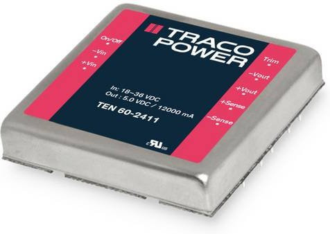 TracoPower TEN 60-4811 DC/DC-Wandler Print 48 V/DC auf 5 V/DC 12A 60W in Silber - Bild 1