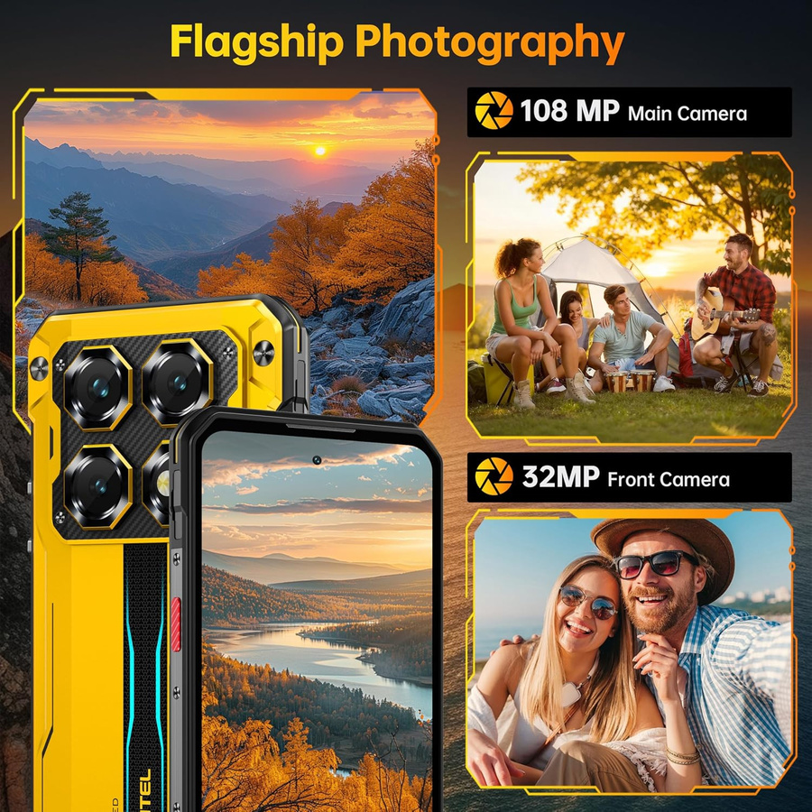 OUKITEL WP60 5G Smartphone mit 256 GB Speicher, 24 GB RAM, 7.2 Zoll Display und 10000mAh Akku in Gelb - Bild 2