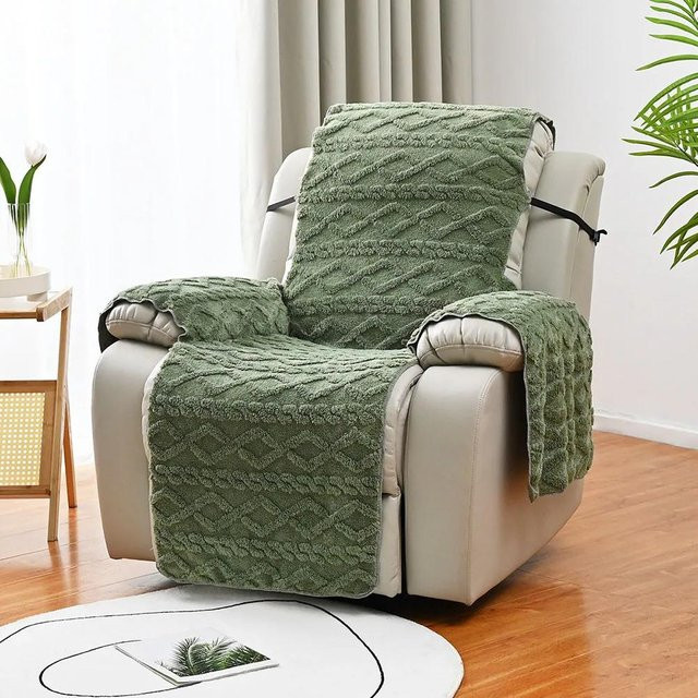 Doppelseitiger Jacquard-Massagesesselbezug in Grün mit Samtpolsterung, wasserabweisend und Anti-Pilling-Design - Bild 1