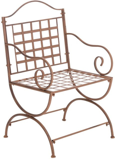TPFGarden Gartenstuhl Loma aus Metall in Antik Braun mit Armlehnen - Bild 1