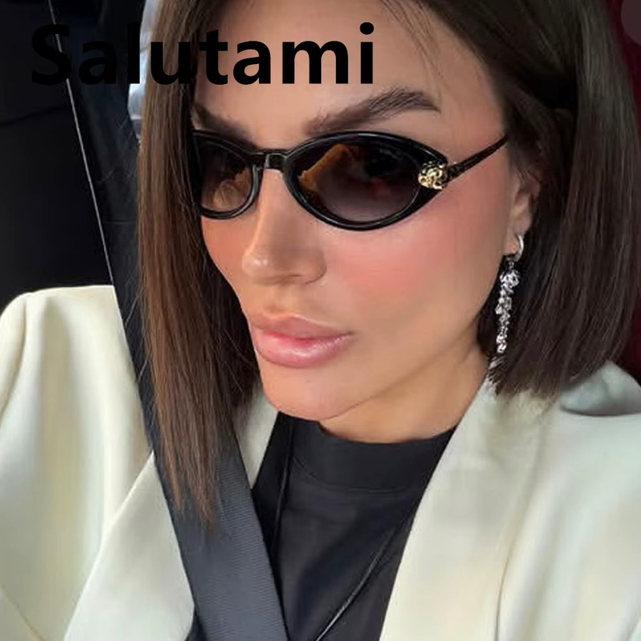 Salutami Cat-Eye Sonnenbrille, Vollrand, Schwarz, Damen - Bild 2