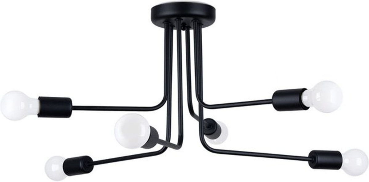Kronleuchter Norah SLV Schwarz Modern Minimalistisch E27 6-flammig Durchmesser: 68 cm - Bild 1