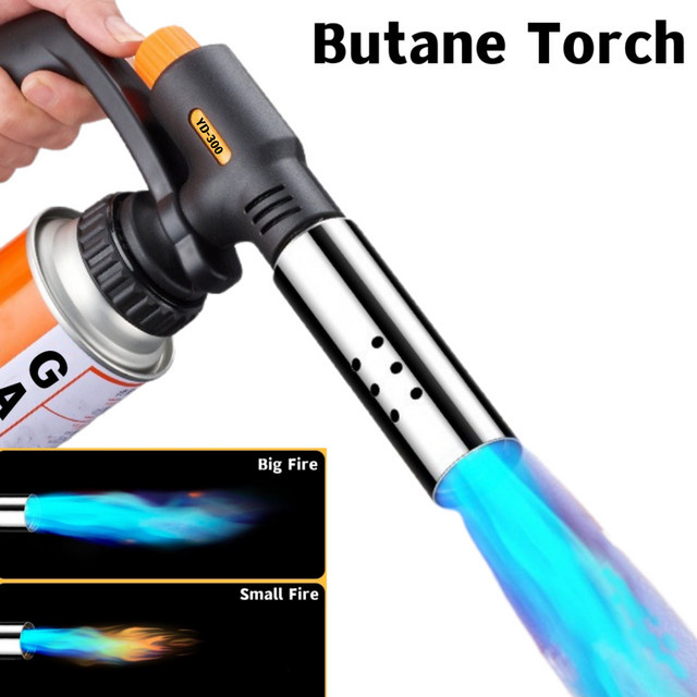 YDONGTLOGY Butan-Gasbrenner mit großer Kaliber-Flamme in Schwarz für BBQ und Kochen mit einstellbarer Flamme und Carbon-Zündung - Bild 1