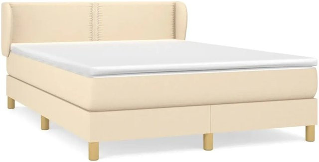 vidaXL Boxspringbett mit Matratze in Beige, B/T: 140 x 200 cm - Bild 1