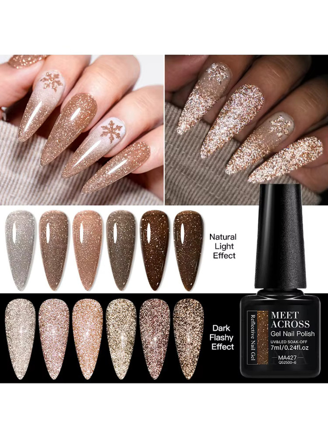 Meet Across Gel-Polish, Kaffeefarben, Schimmernd, 7 ml - Bild 7