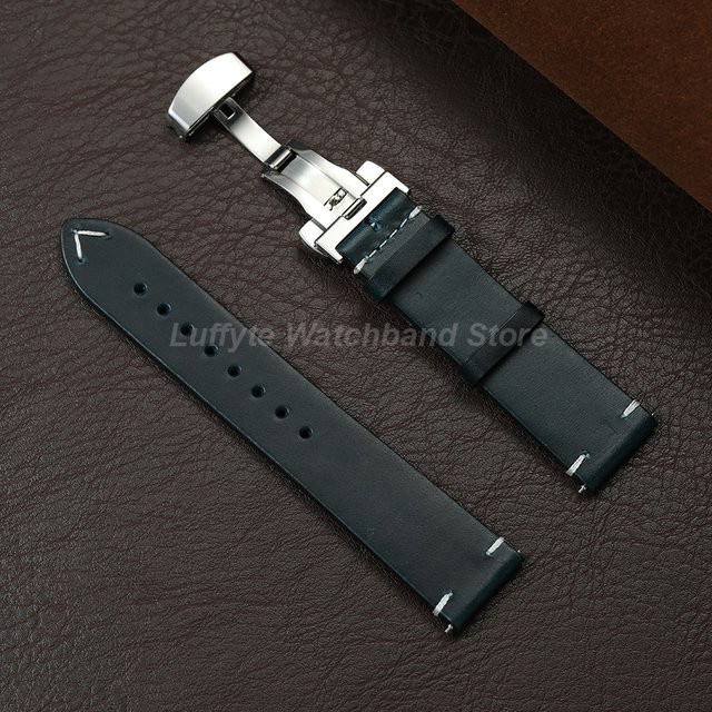 luffyte Uhrenarmband Ölwachsleder, Schwarz, Herren - Bild 1