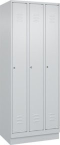 C+P Spind Classic PLUS Garderobenschrank mit 3 Abteilen, Grau, H x B x T: 195 x 75 x 50 cm - Bild 1