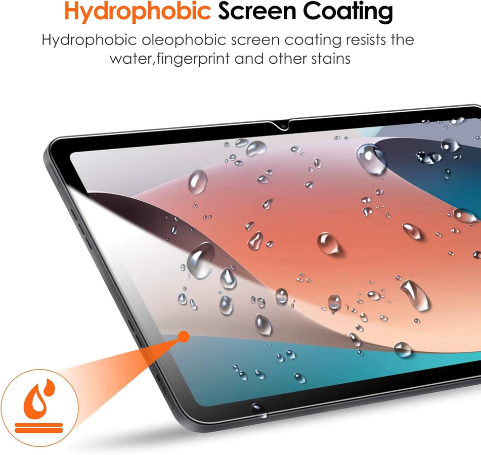 Displayschutzfolie aus gehärtetem Glas für OPPO Pad Air (10,36 Zoll) 2022, transparent, 9H kratzfest, HD-Klarheit und Anti-Fingerabdruck-Beschichtung - Bild 4