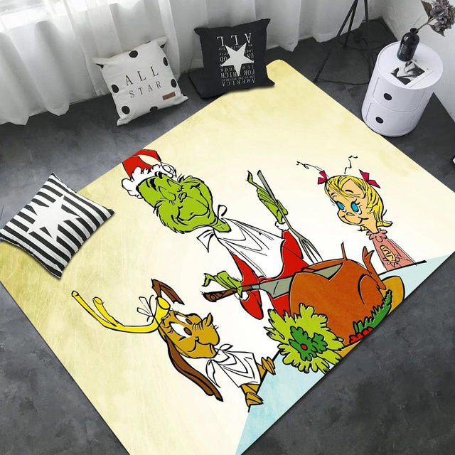 Anti-Rutsch Teppichläufer Lodestar mit Cartoon Grinch Design, Modern und Bedruckt für Wohnzimmer oder Balkon, B: 80 cm, L: 120 cm - Bild 1