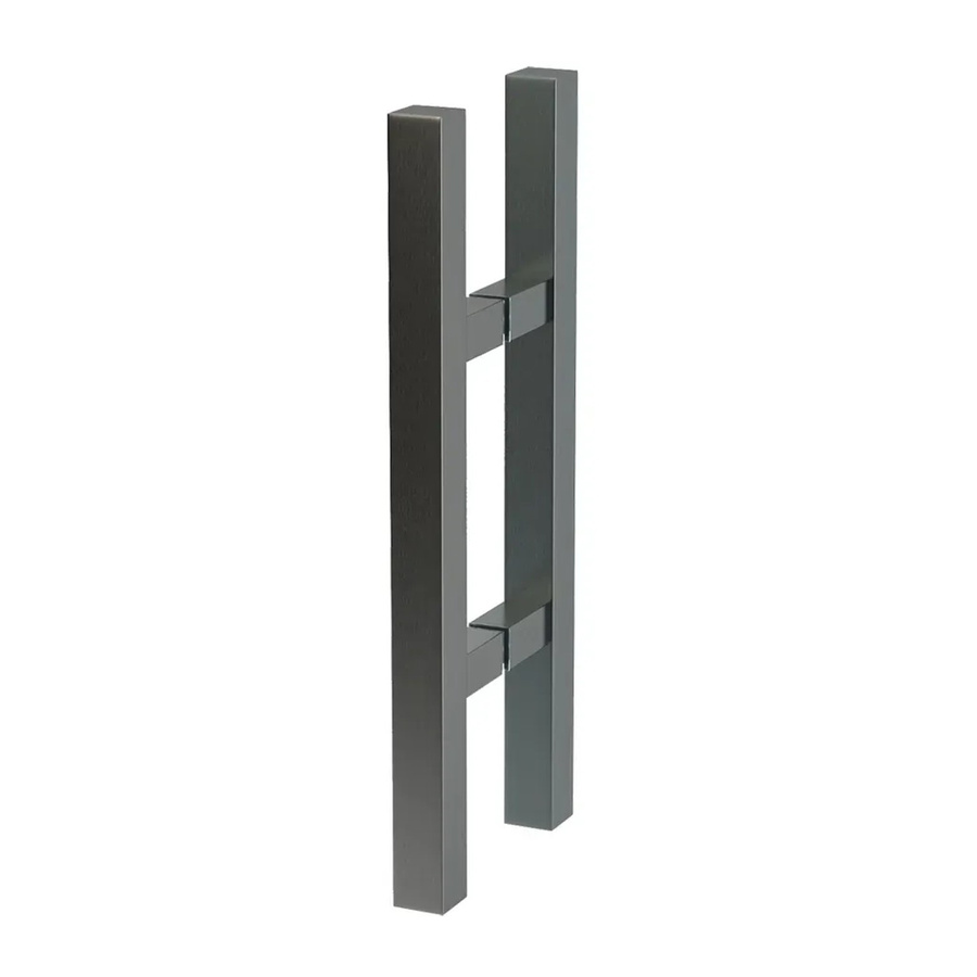 Levidor Glasschiebetür Stangengriff Paar Eckig aus Edelstahl in Silber/Grau, Länge: 35 cm - Bild 2