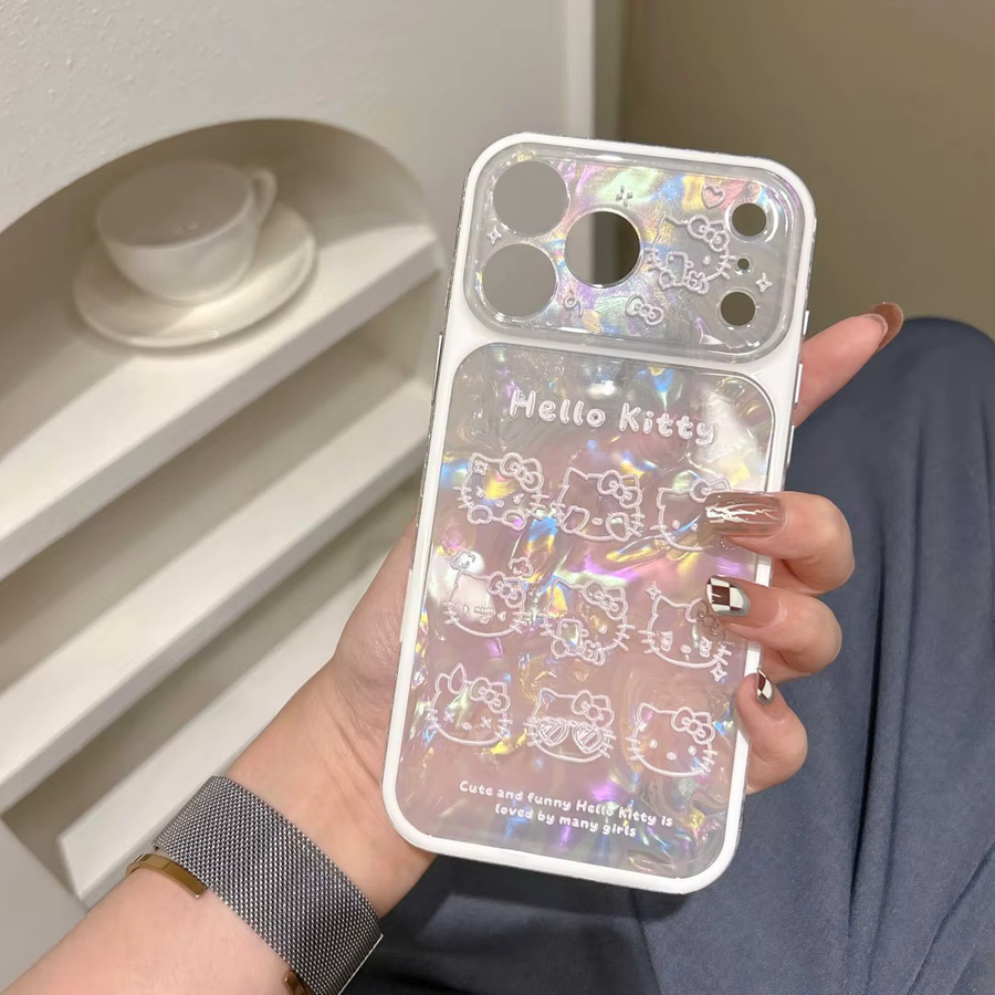 Sanrio Hello Kitty Handyhülle mit Muschelmuster und Linsenschutz in Silber für iPhone 17 16 15 Pro Max - Bild 2
