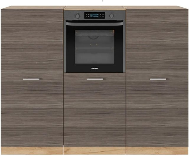 Vicco R-Line Küchenblock Edelgrau/Goldkraft Eiche, Breite: 180 cm - Bild 1