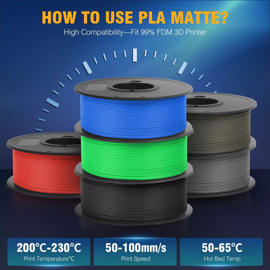 JAYO 3D-Drucker-Filament PLA Matt Blau, 1,75 mm, 1100 g - Bild 2