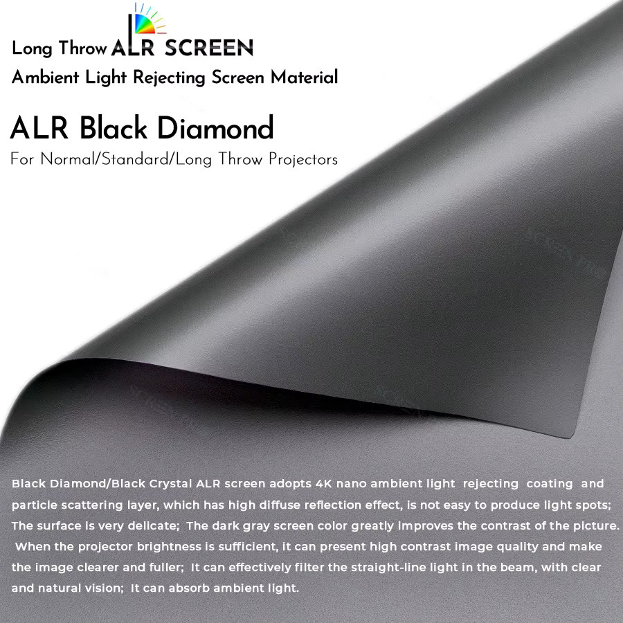 SCREENPRO ALR Black Diamond Leinwand mit Festrahmen, 16:9 Breitbild, Farbe: Schwarz - Bild 2