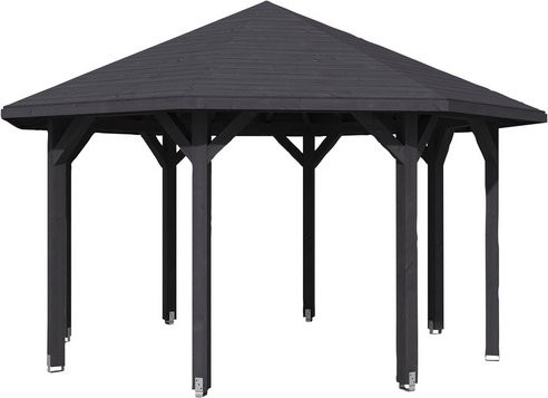 SKANHOLZ Pavillon Nice 2 aus Leimholz Fichte in Schiefergrau, B/T/H: 484 x 484 x 330 cm - Bild 1