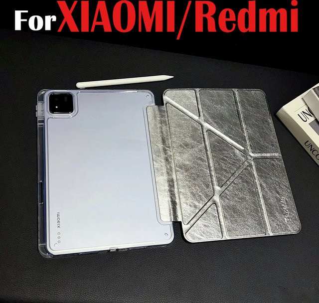 Xiaomi Y-Fold Tablet-Hülle für Poco Pad X1 11,2 Zoll 2025 MiPad 8 7 6 Pro Redmi Pad SE mit Stifthalter in Silber - Bild 1