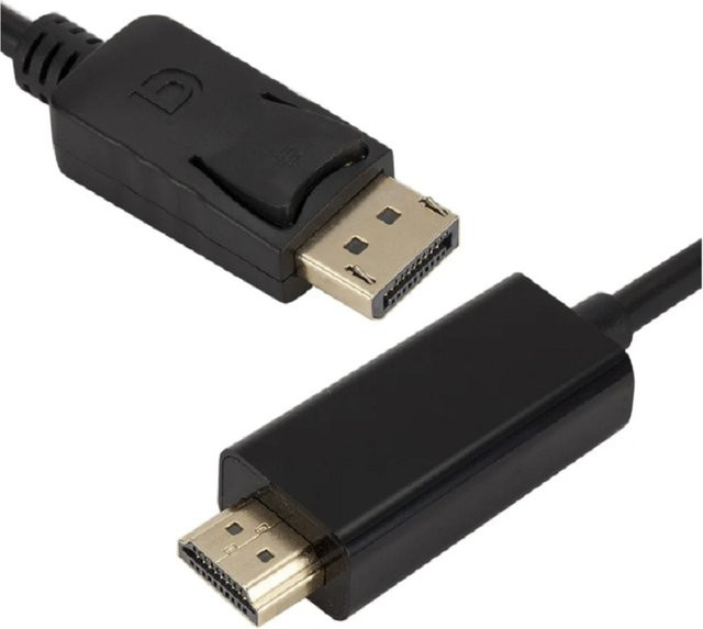 WEFAWAN DisplayPort zu HDMI Adapter in Schwarz, 1,8 m Verbindungskonverter für 4K, 2K und 1080p Auflösung für Monitor, TV, Projektor, Laptop und PC - Bild 1