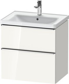 Duravit Waschtischunterschrank D-Neo in Weiß Hochglanz mit 1 Schublade und 1 Auszug, B: 63,4 cm, T: 45,2 cm - Bild 1