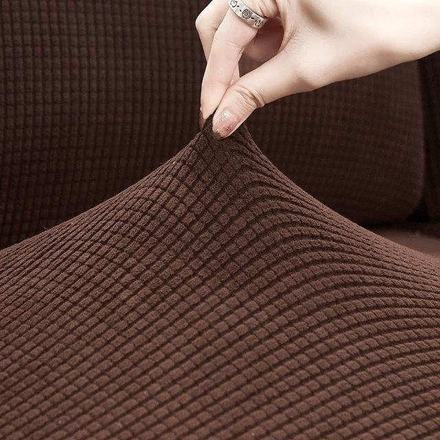 Yiran Furniture Ecksofa Schonbezug aus weichem Plüsch in Braun - Bild 1