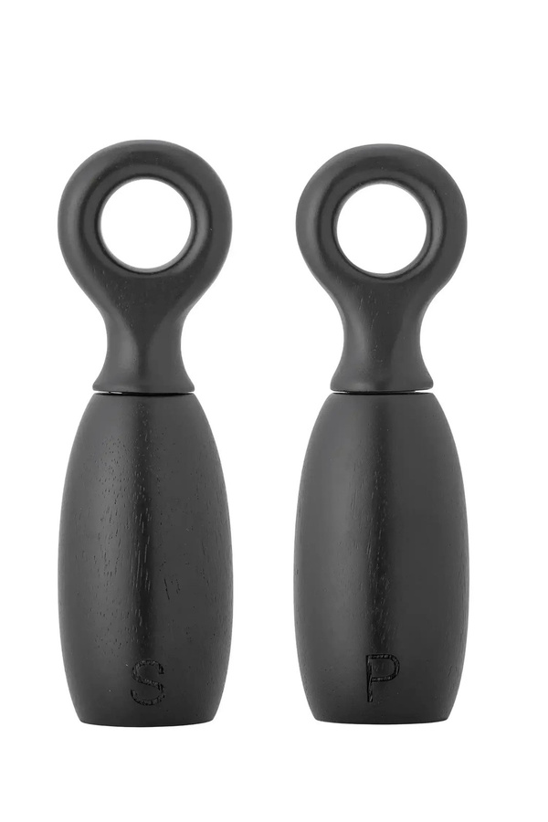 Bloomingville Martim Pfeffer- und Salzmühle aus Rubberwood in Schwarz - Bild 1