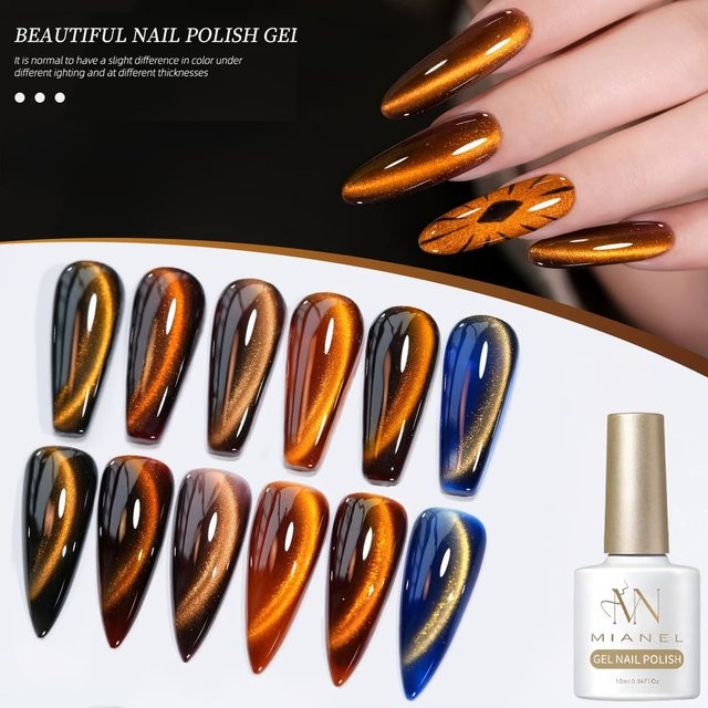 MISS MIANEL Magnet-Gel-Nagellack, Goldbraun, 10 ml - Bild 1
