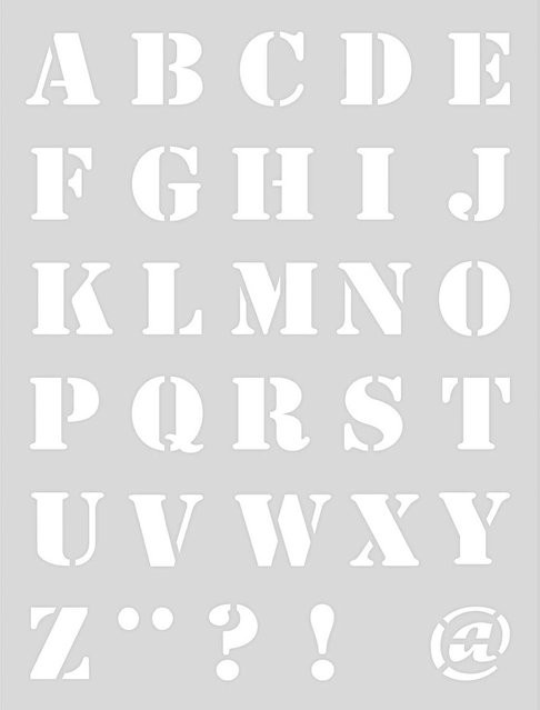 Rico Design Schablone Alphabet 1, Maße: 18,5 x 24,5 cm, selbstklebend - Bild 1