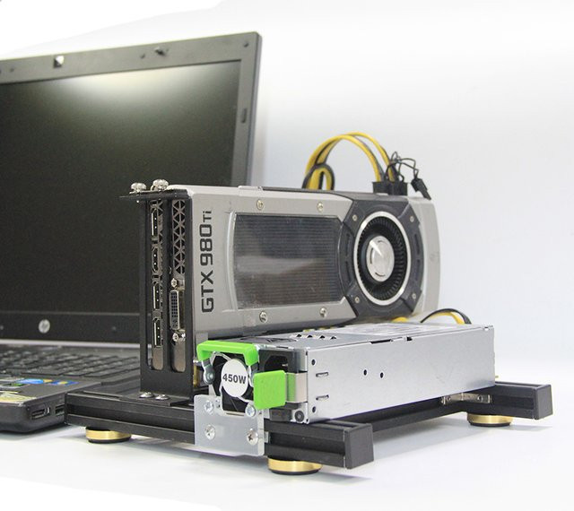 DEBROGLIE Externes GPU-Grafikkarten-Dock Set für Laptop mit Mini-PCIe zu PCIe x16 Riser-Karte, Halterung, Stromkabel und Netzteil in Schwarz - Bild 1