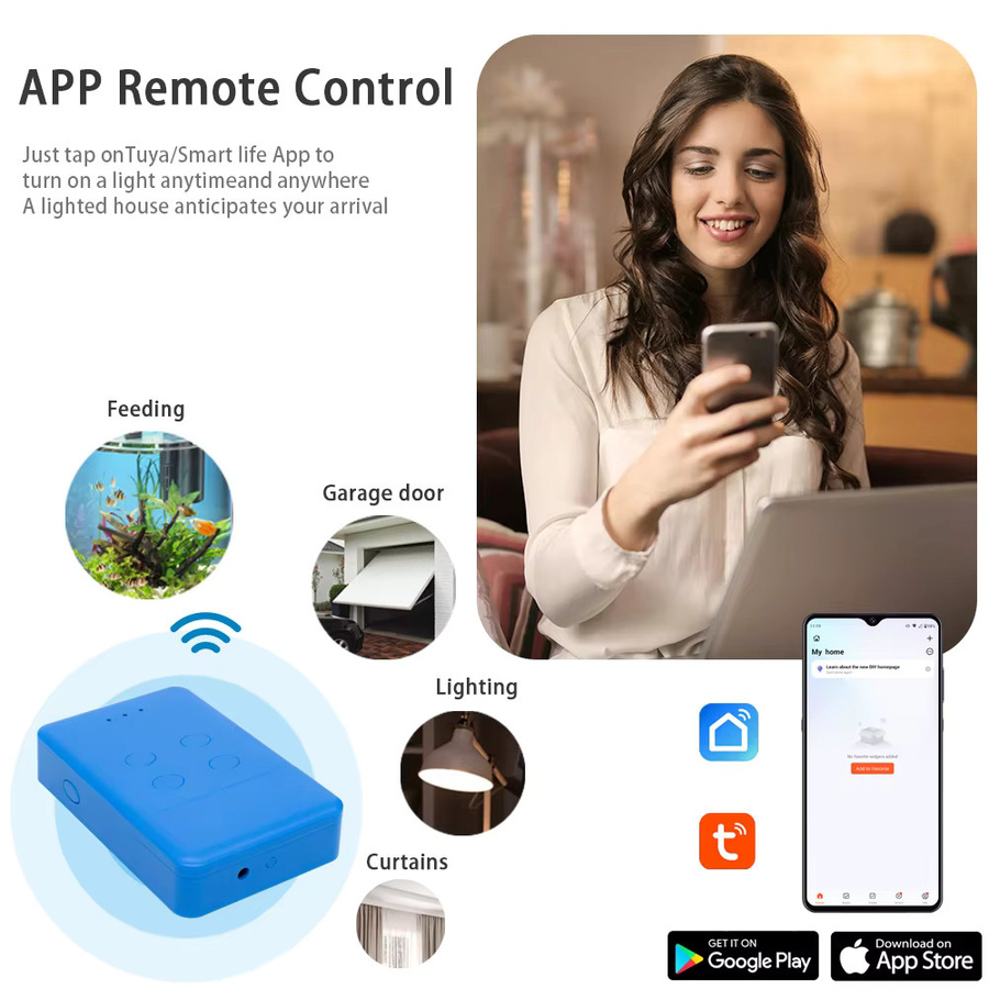ATA PTX4 Wifi Smart Sender Drahtlose RF Brücke Tuya 433,92 MHz mit USB 5V und Alexa Kompatibilität, Blau - Bild 3