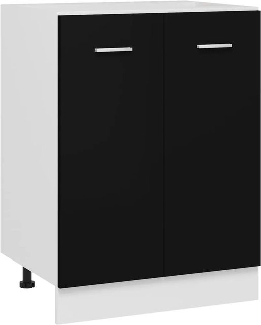 vidaXL Küchenunterschrank Schwarz aus Holzwerkstoff B/T/H: 60 x 46 x 81,5 cm - Bild 1