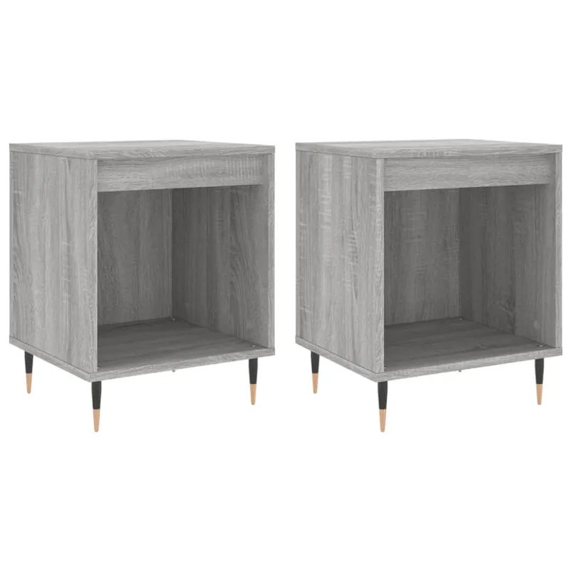 Vidaxl Nachttische 2er-Set in Grau, Modernes Design aus Holzwerkstoff und Metall, B/T/H: 40 x 35 x 50 cm - Bild 5