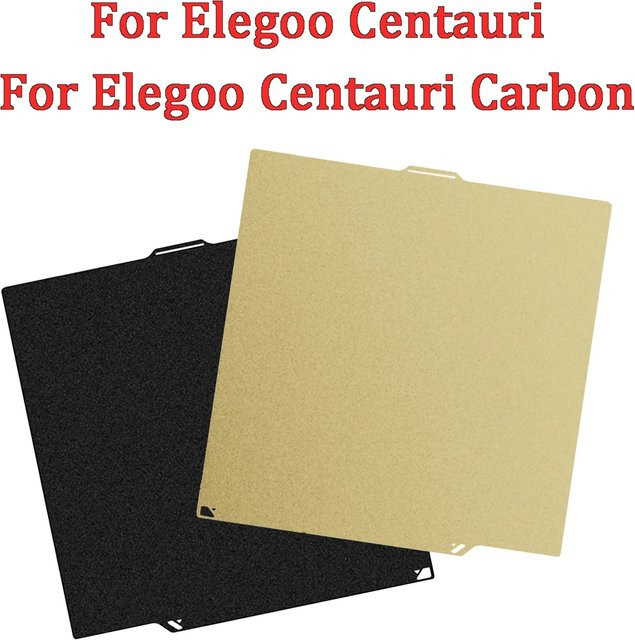Elegoo Centauri Carbon PEI Bauplatte aus Federstahl in Schwarz, B: 27,1 cm, T: 26 cm - Bild 1