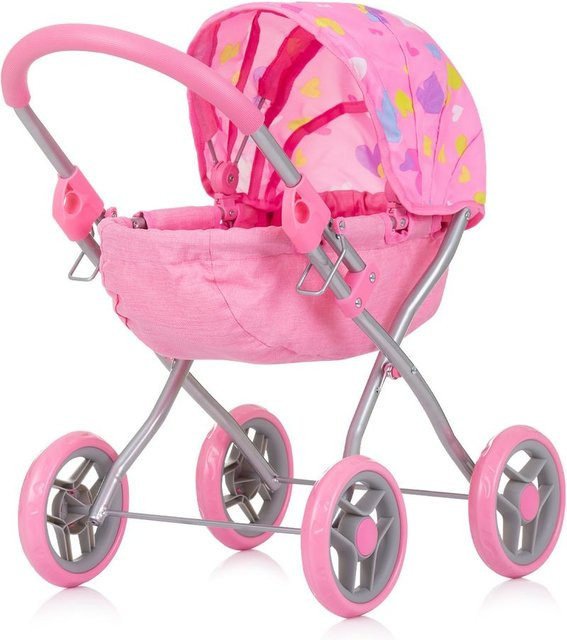 Chipolino Puppenwagen Daisy klappbar, Sonnendach, rosa, ab 3 Jahren - Bild 1