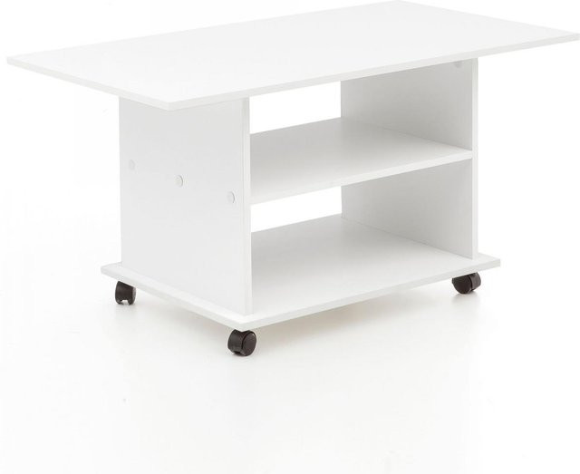 Wohnling Design Couchtisch modern in Weiß B/T/H: 95 x 51 x 54,5 cm - Bild 1