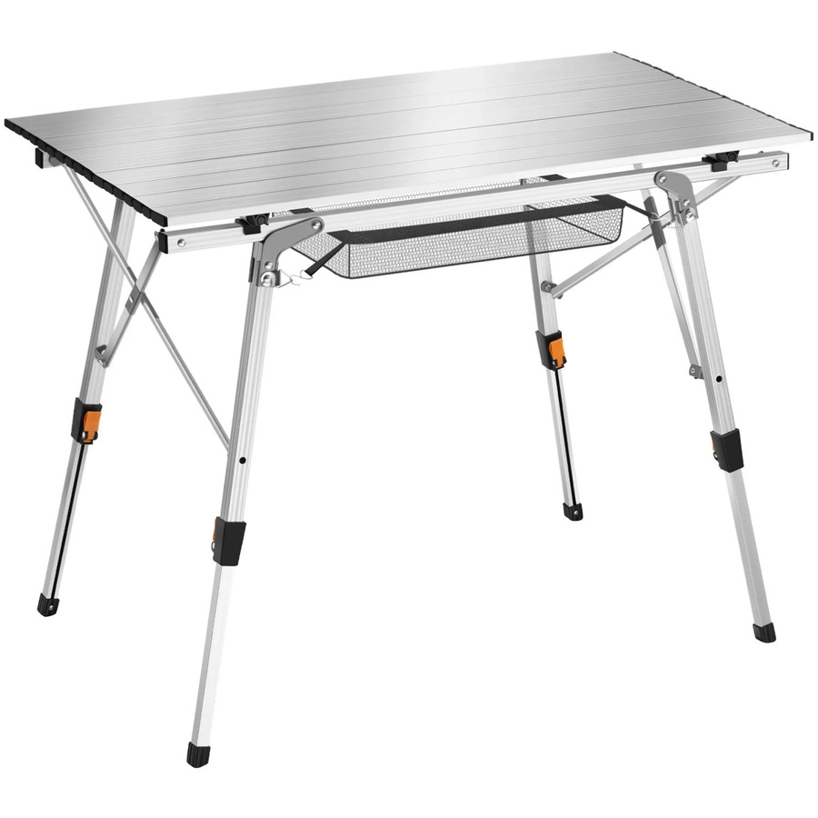 tectake Aluminium Campingtisch Tina faltbar und höhenverstellbar Silber B/T/H: 90 x 52 x 47 - 70 cm - Bild 2