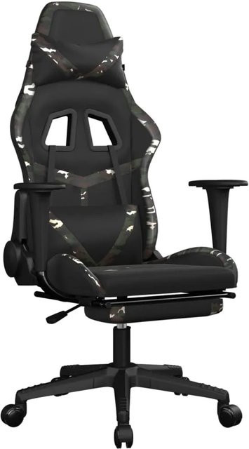 vidaXL Gamingstuhl Modell 1 in Schwarz mit Massagefunktion und Fußstütze aus Kunstleder - Bild 1