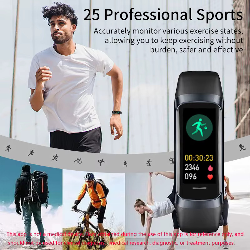 Lige Smartwatch mit 1.1 Zoll AMOLED Farbdisplay, wasserdichte Sportuhr mit Indoor und Outdoor Tracking für iOS und Android, Farbe: Pink - Bild 6