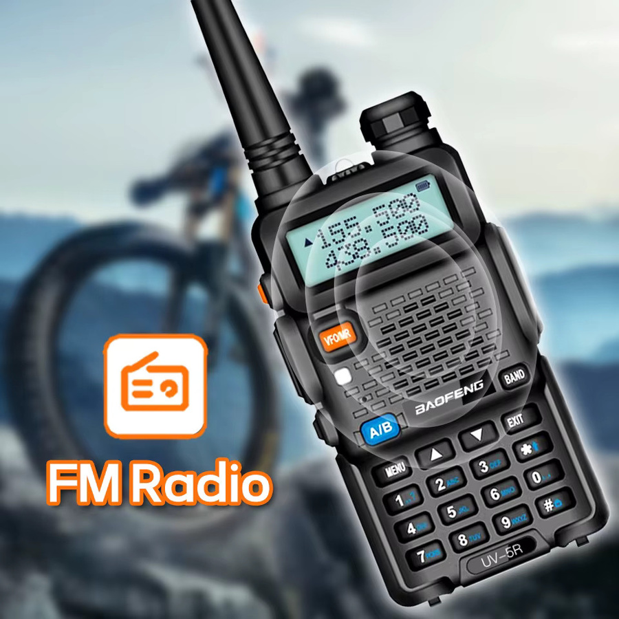 Baofeng Dual Band Walkie Talkie mit Air Band, 128 Kanäle, 1800mAh Akku, Schwarz - Bild 3