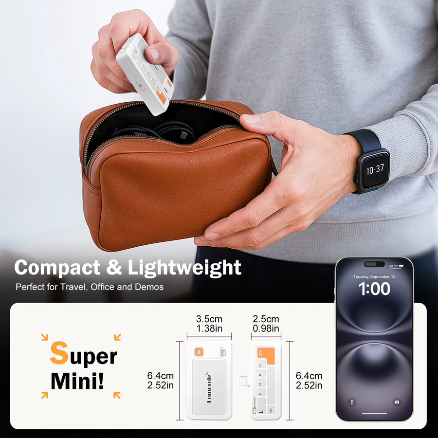 Lemorele Typ-C zu HDMI Wireless Sender und Empfänger Set, 1080P Video Transceiver Wireless Extender Kit in Weiß, Reichweite 50m - Bild 6
