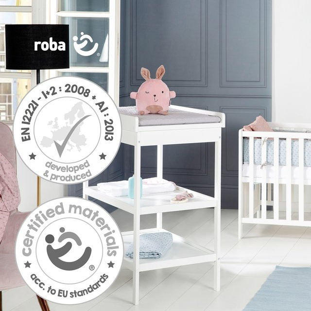 Roba Wickelregal Style mit Wickelauflage in Grau und Weiß für das Babyzimmer - Bild 1