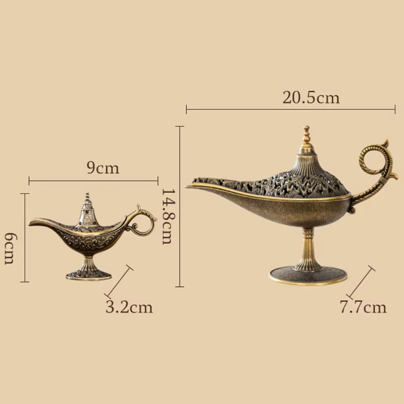JETTING Mini Arabischer Weihrauchbrenner im Antik-Stil aus Metall in Gold mit Tealight-Halter - Bild 4