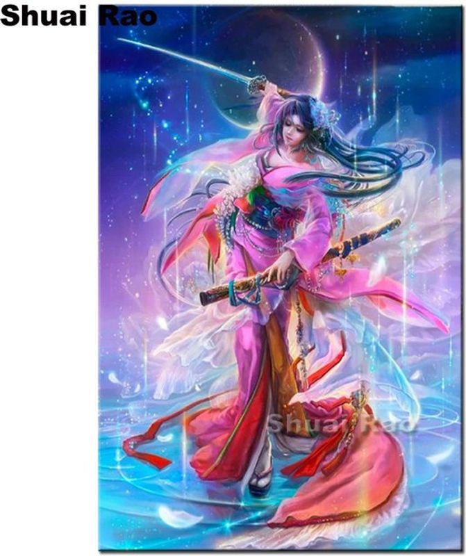 FIYO Diamond Painting Gothic Fantasy Mystik Märchen Porträt, mehrfarbig, B/H: 20 x 30 cm - Bild 1