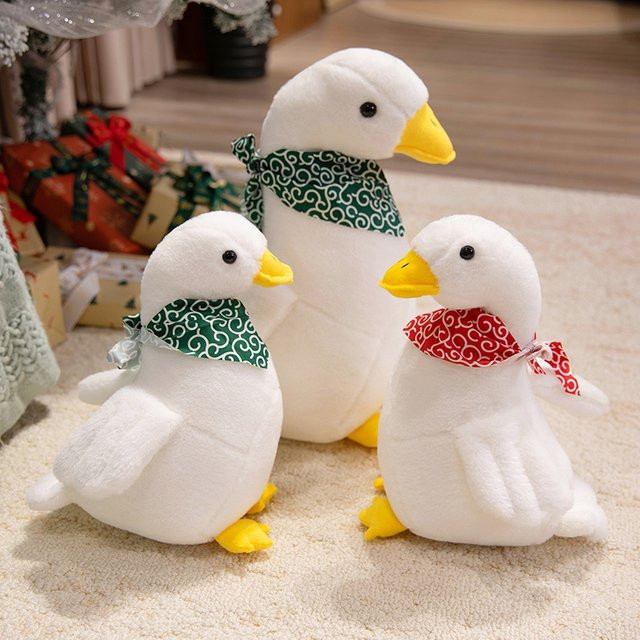 MIAOOWA Weiße Ente mit Schal, Plüsch Spielzeug, 32/42cm - Bild 1