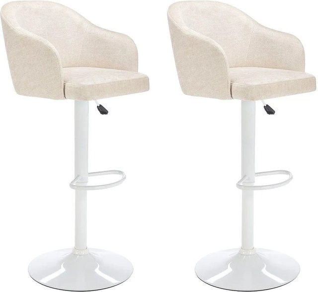 Vente-unique Barhocker Carsten in Beige mit Metallgestell und Stoffbezug - Bild 1