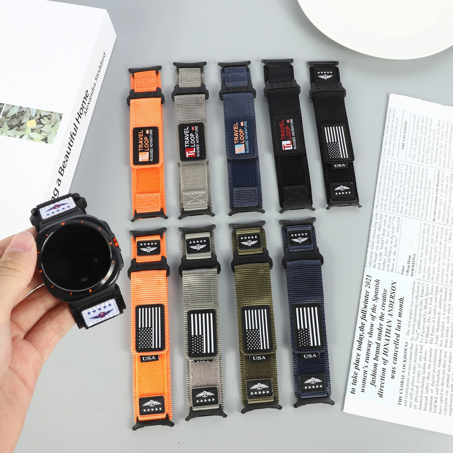 Uhrenarmband Nylon, Schwarz, Unisex, für Samsung Galaxy Watch Ultra 47mm - Bild 3