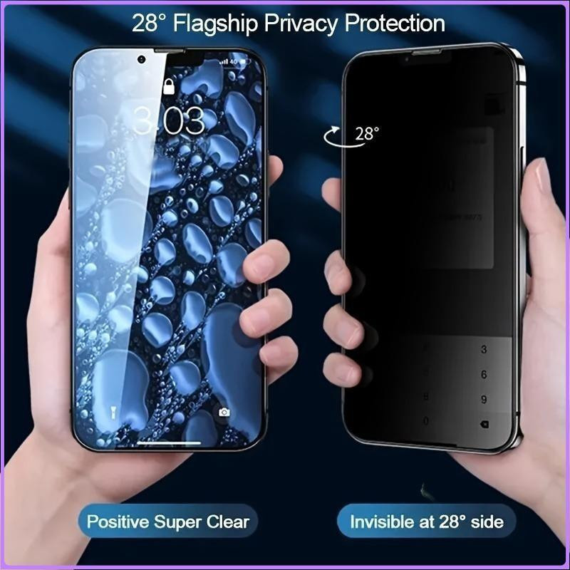 Minlai Sichtschutz Displayschutz Set für Redmi A3 und A3X, 3-5 Stück gehärtetes Glas mit Anti-Peep Funktion und Explosionsschutz, transparent - Bild 2
