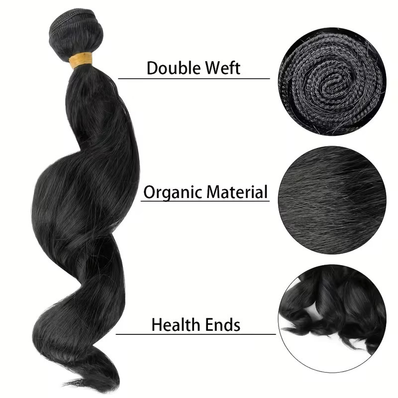 Belle Show Body Wave Haarbündel, synthetische Haarverlängerungen, Schwarz, Damen - Bild 5