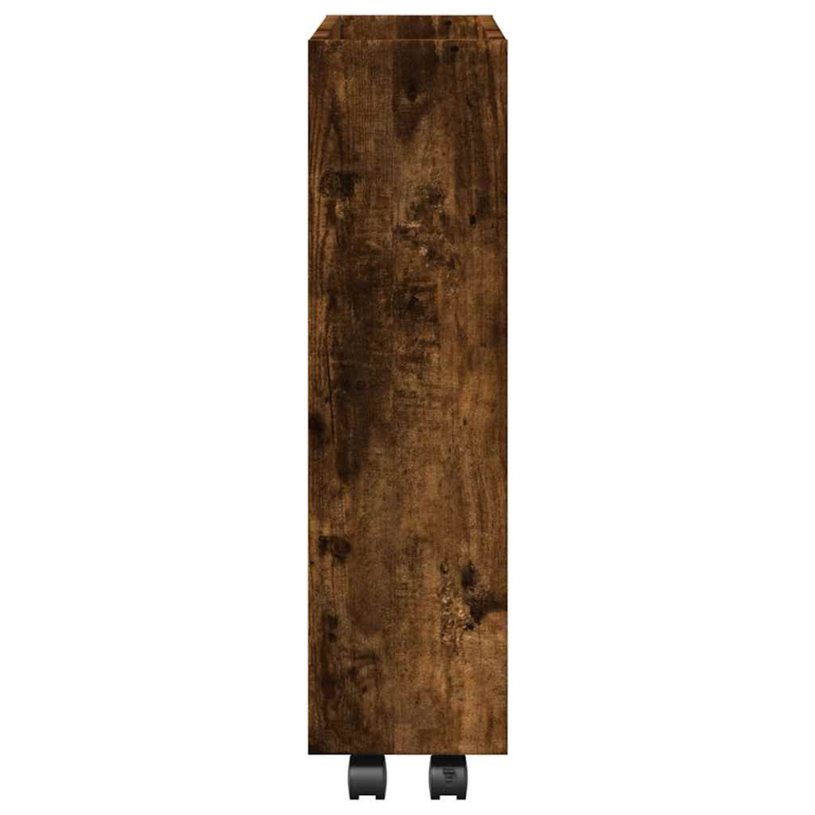 vidaXL Aufbewahrungswagen schmal mit 3 Etagen aus Holzwerkstoff in Geräucherte Eiche, B/T/H: 18 x 15 x 70 cm - Bild 6