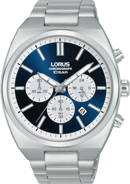 Lorus Chronograph, Quarz, Edelstahl, Blau, 43 mm, Herren - Bild 1