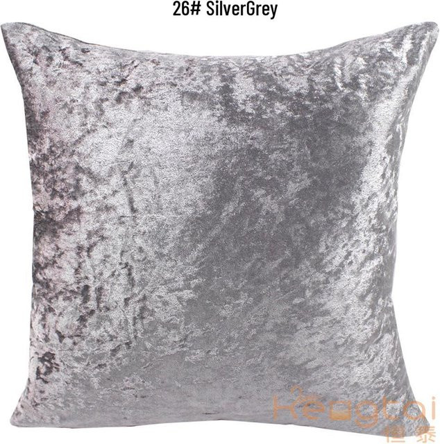 HomeHarmony Samtplüsch Kissenhülle Silber, quadratisch, B/B: 60 x 60 cm - Bild 1