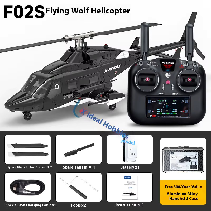 Yuxiang F07s Huey F02s Flying Wolf Armed, Fernbedienung Hubschrauber, 1:34 - Bild 1